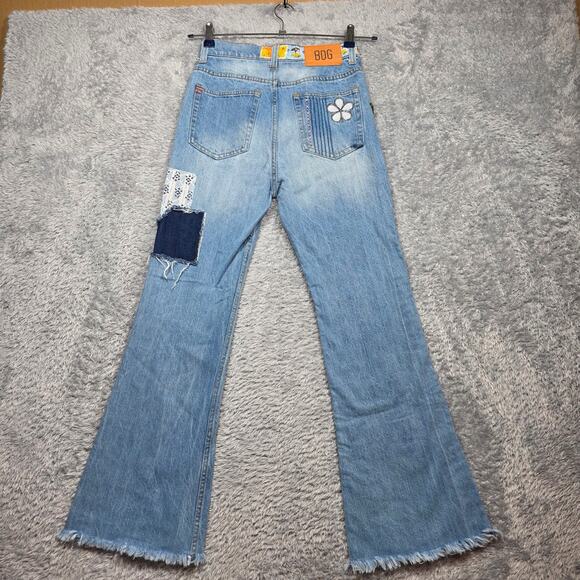 BDG Urban Outfitters Flare Patchwork Jeans Size 25 - Picture 2 of 10